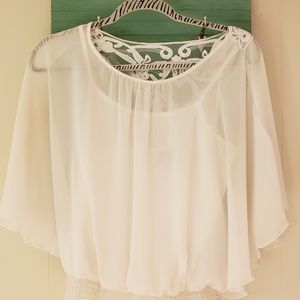 By & By White Sheer Blouse